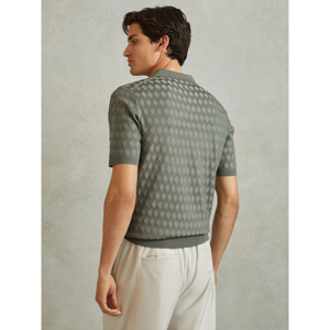 REISS RIZZO Half Zip Knitted Polo Shirt